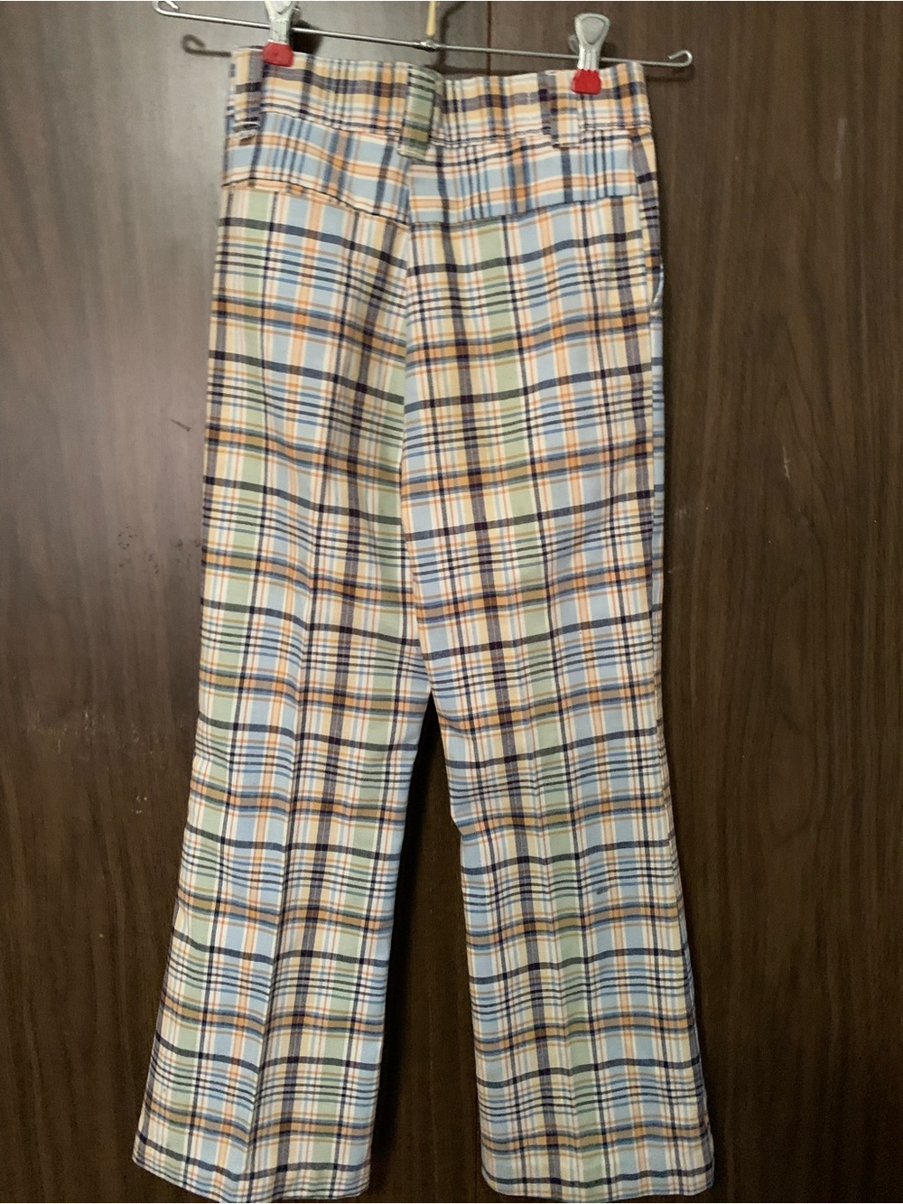 1974 VTG Billy The Kid Plaid Flare Pants for Kids - SZ 11 Unisex